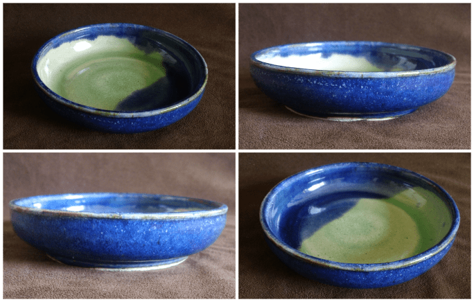 blue shallow bowl