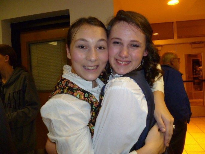 My sister on the right (Liesl) with her friend on the left, who played Maria