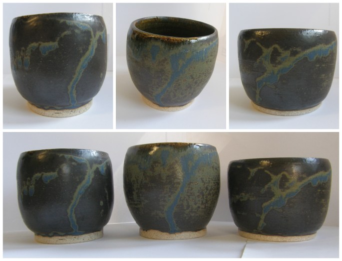 Set of 3 small mugs (actually 4, but one wasn't fired until after I left college for the school year)