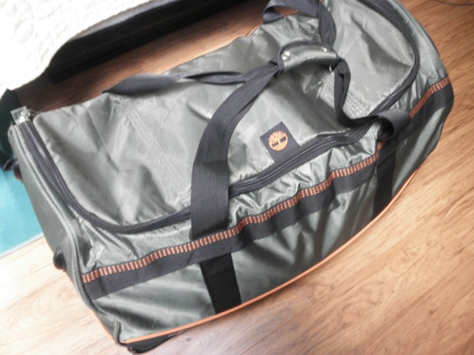 My big duffel bag, filled with all of my clothes and shoes