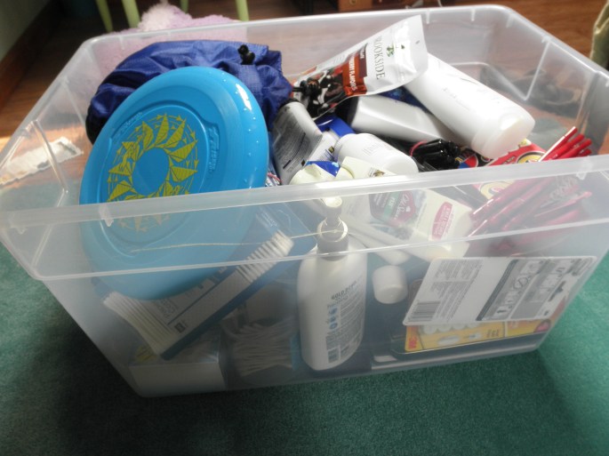 All the "other" stuff I'll need to fit- toiletries, odds and ends, and other necessities (and wants)