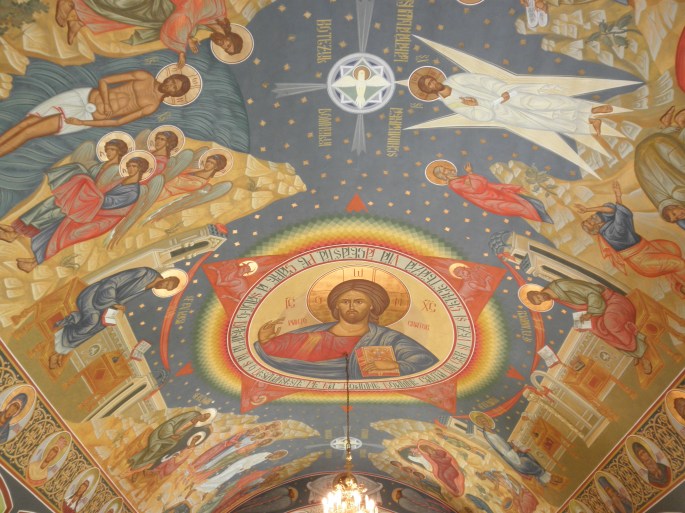 Gorgeous ceiling at Sfantul Nicolae Monastry