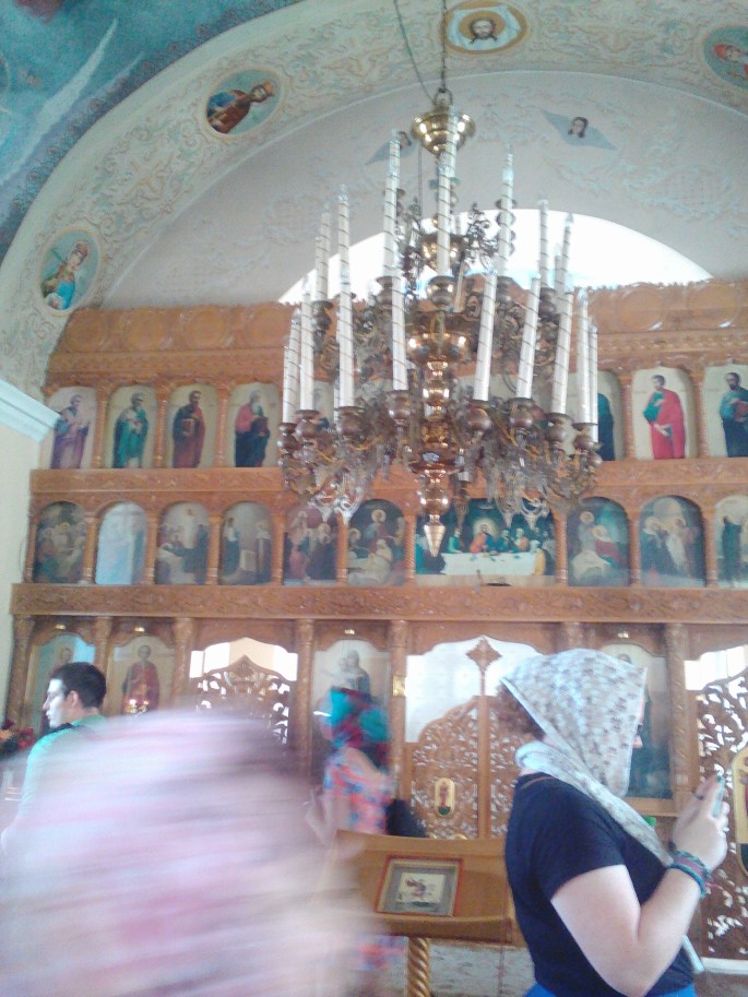 Inside the church at Sfantul Gheorghe Monastry