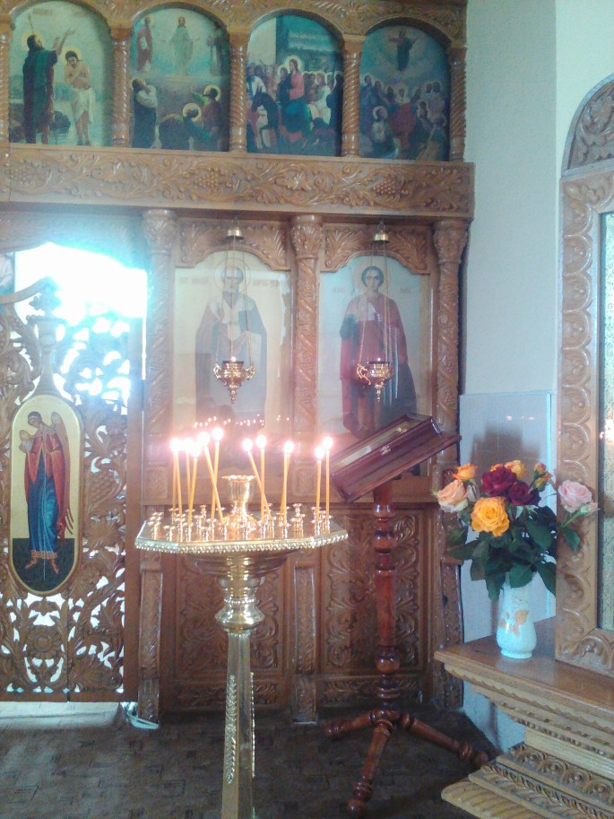 Inside the church at Sfantul Gheorghe Monastry