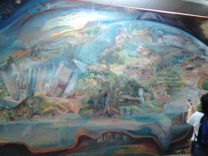 Wall #4 of the mural room at National Museum of Ethnography and Natural Science (showing the destruction of the earth by humans)