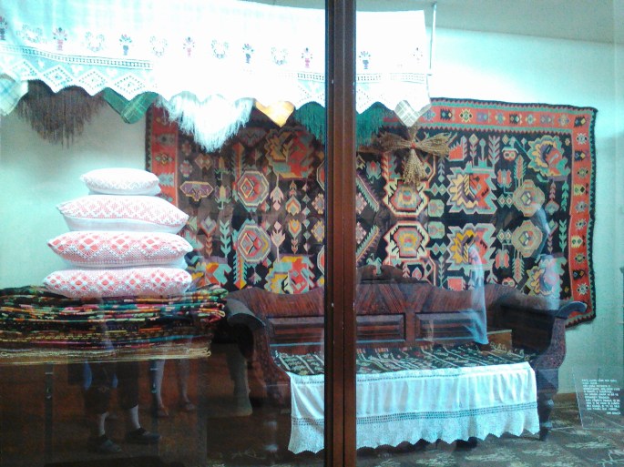 A display in the ethnography section of the National Museum of Ethnography and Natural Science, showing a traditional casa mare (a special room in the house where the dowry was kept)