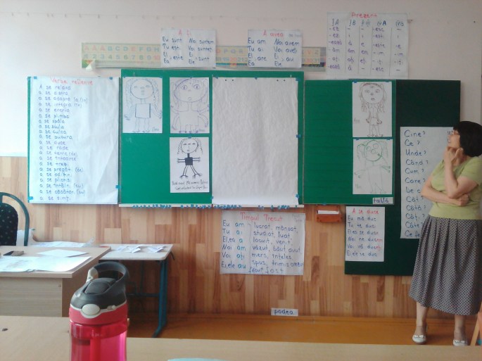 We made monsters in our Romanian class on Saturday to practice some new vocabulary!  Galina, our wonderful language instructor is on the right.