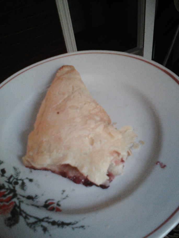 Delicious cherry placinta (like a mini-pie) that my host mom made me!