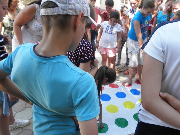 Playing twister!