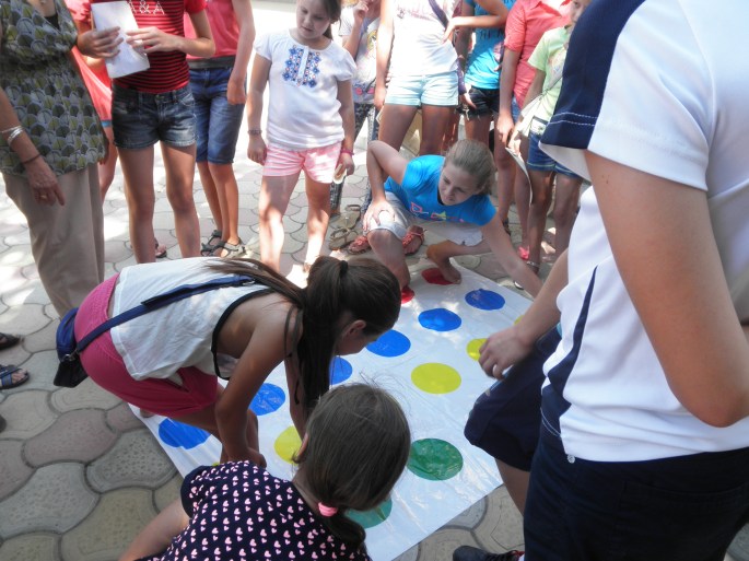 Playing twister!