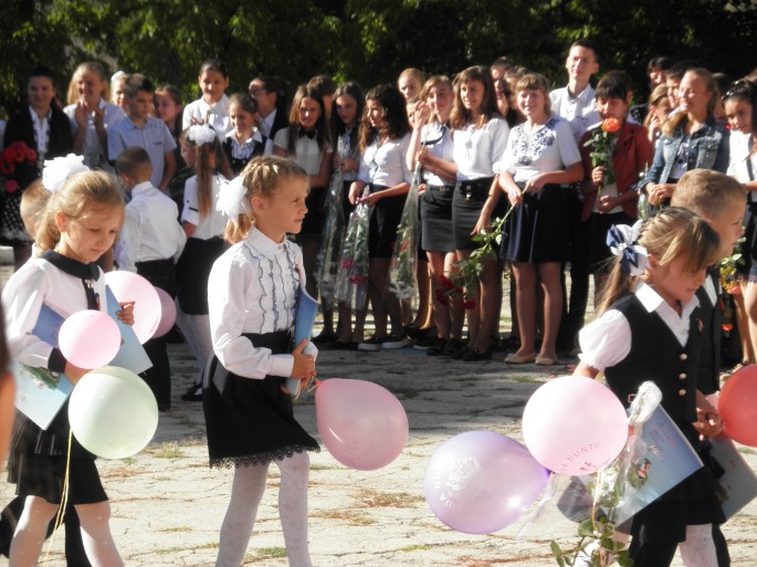 The first form students head to their classroom