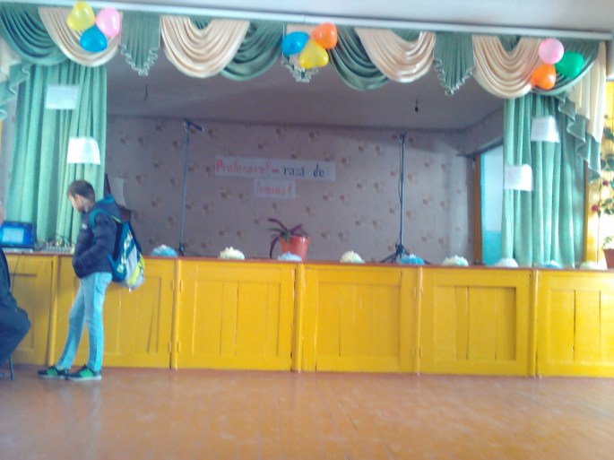 The stage all ready for celebrations to begin at my school!