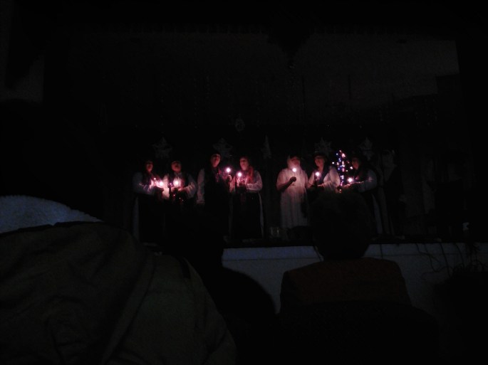 A choral group performed a beautiful song at the "carnival"